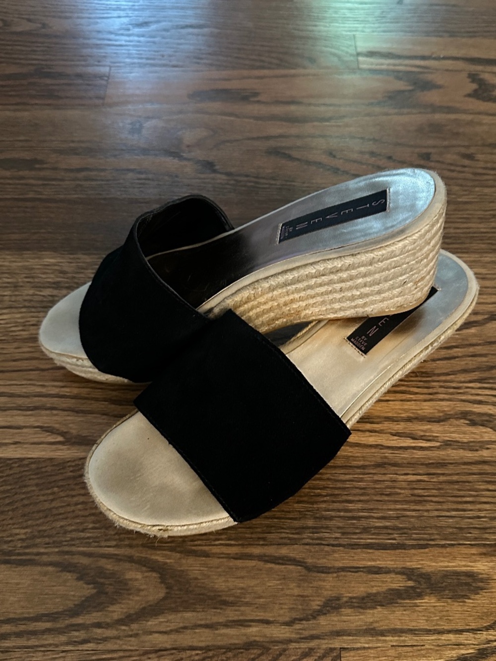 Steve Madden Black Suede Wedge Platform Sandals - Sz 10